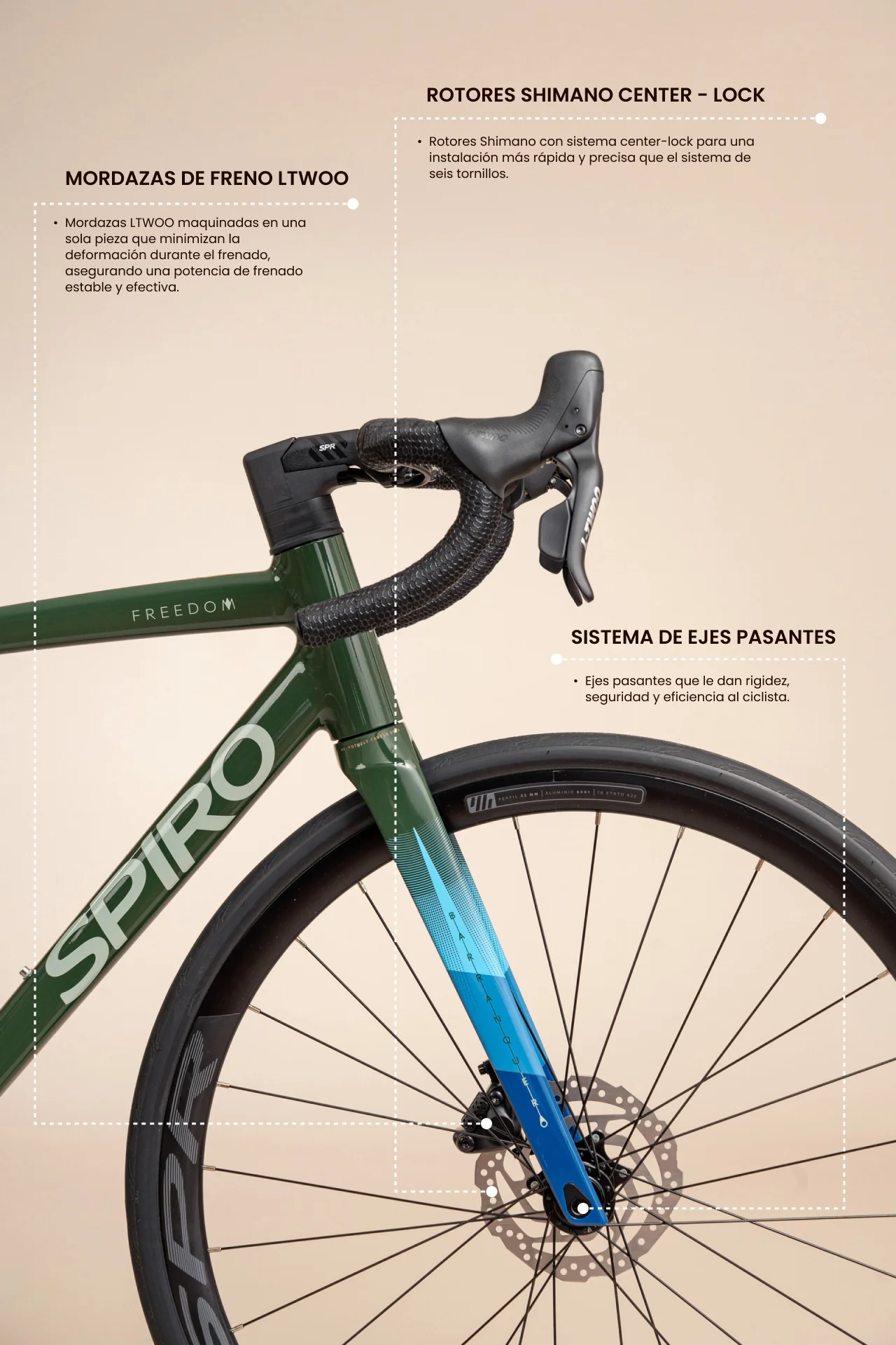 Bicicleta de ruta FREEDOM en aluminio con tenedor en carbono de 2x10 vel. - Image 10