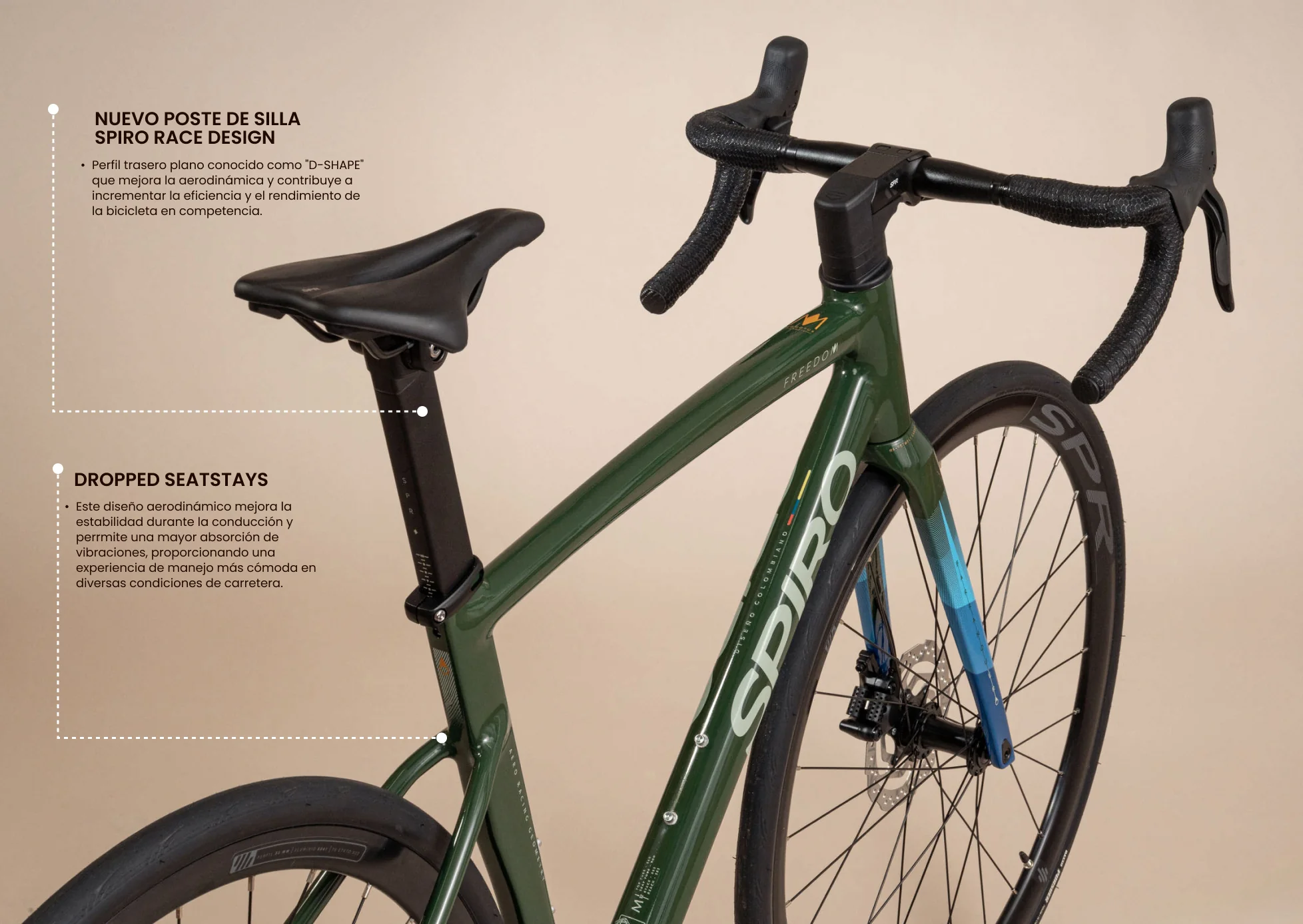 Bicicleta de ruta FREEDOM en aluminio con tenedor en carbono de 2x10 vel. - Image 14