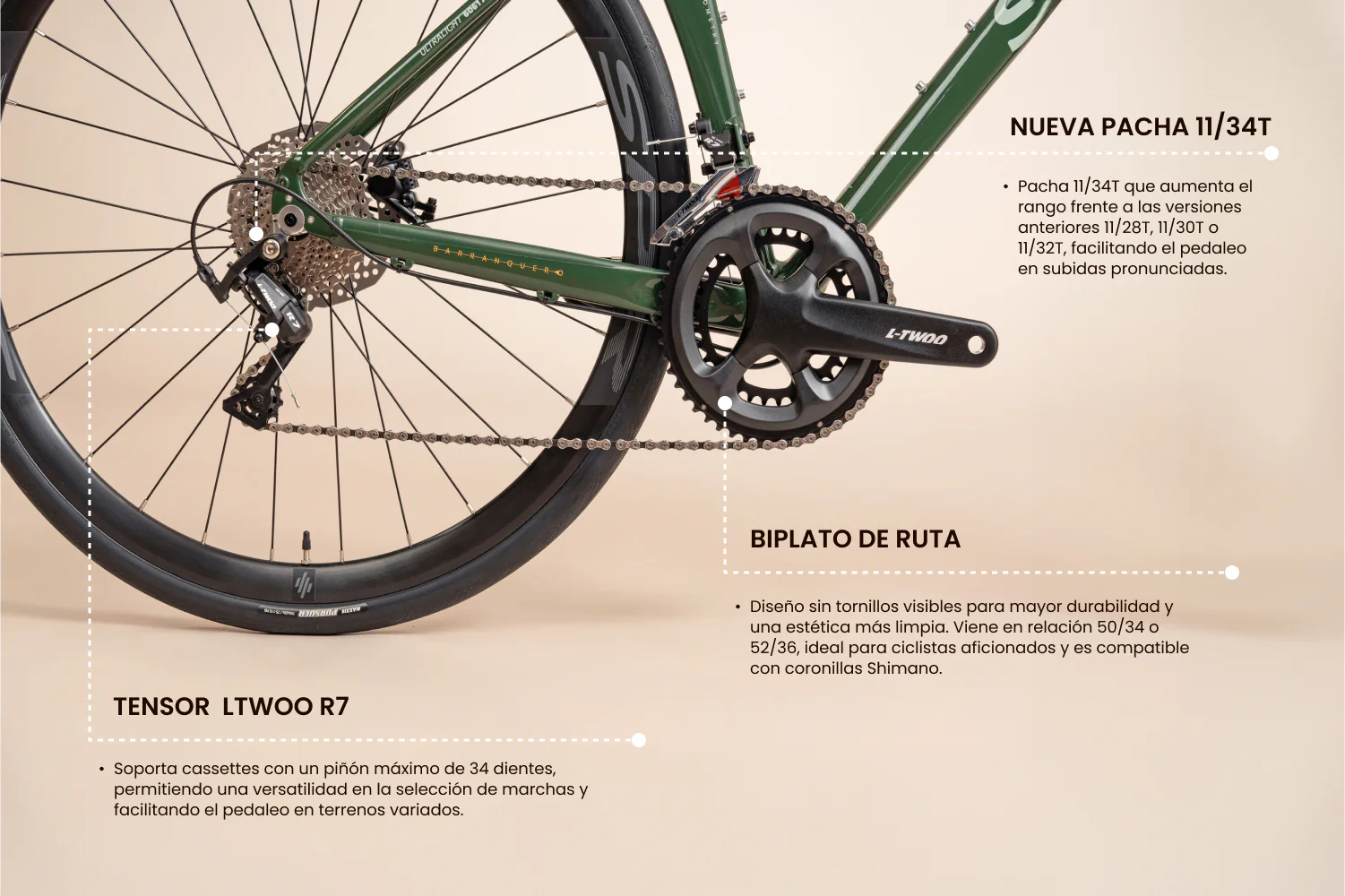 Bicicleta de ruta FREEDOM en aluminio con tenedor en carbono de 2x10 vel. - Image 7