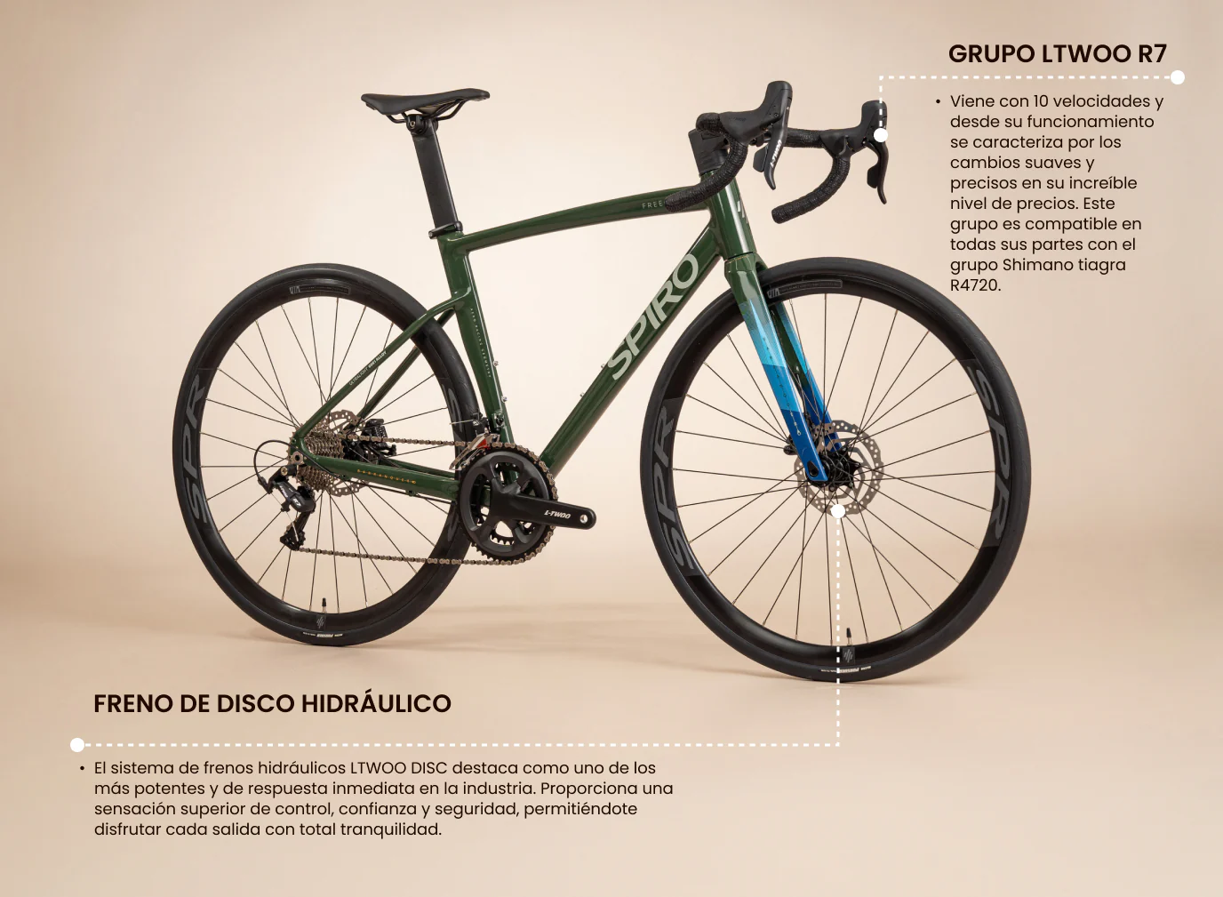 Bicicleta de ruta FREEDOM en aluminio con tenedor en carbono de 2x10 vel. - Image 9
