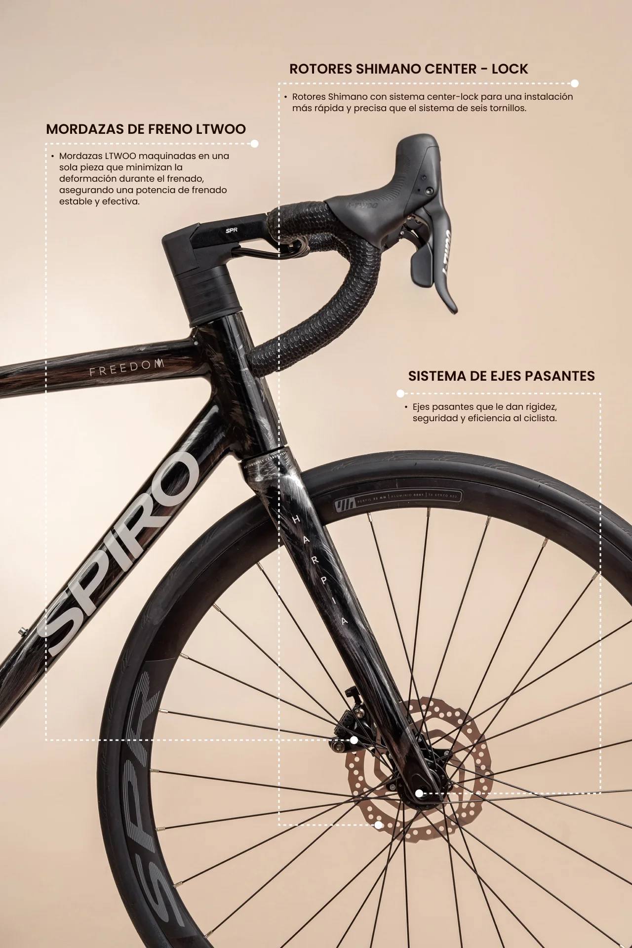 Bicicleta de ruta FREEDOM en aluminio con tenedor en carbono de 2x10 vel. - Image 12