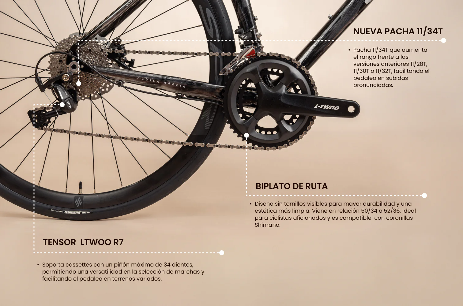 Bicicleta de ruta FREEDOM en aluminio con tenedor en carbono de 2x10 vel. - Image 6