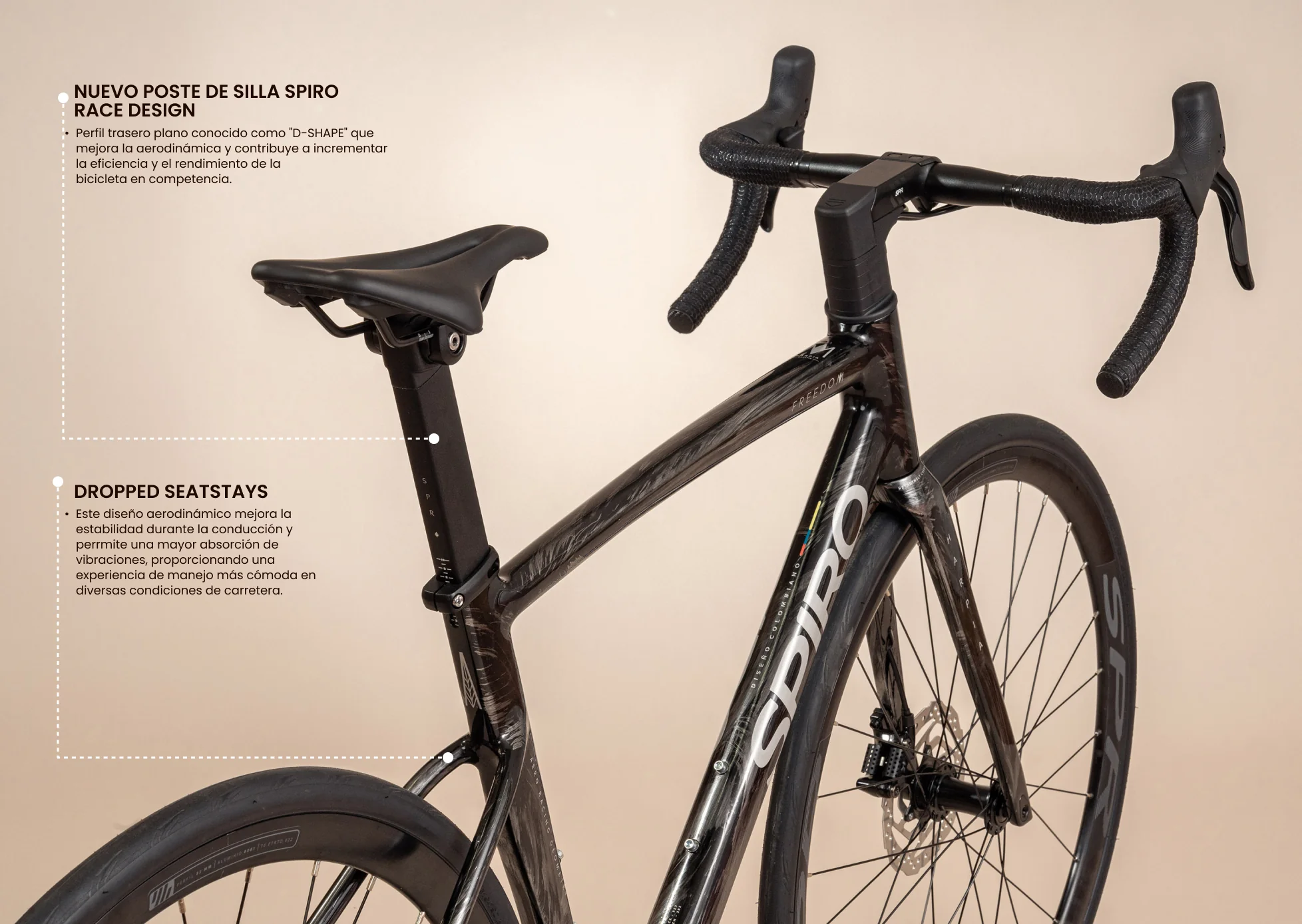 Bicicleta de ruta FREEDOM en aluminio con tenedor en carbono de 2x10 vel. - Image 7